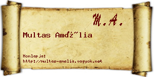 Multas Amália névjegykártya